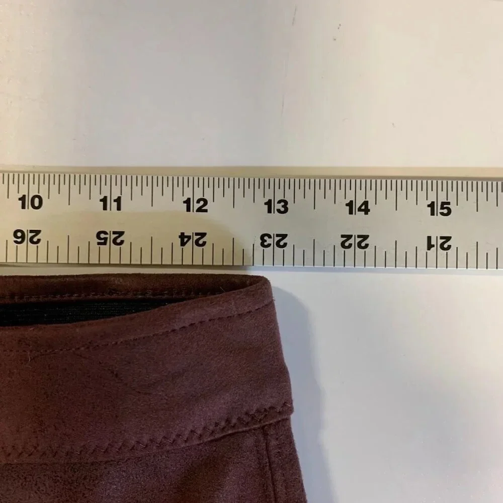 Free People Women's Faux Leather‎ Mid Rise Vegan Leggings In Wine Size 25